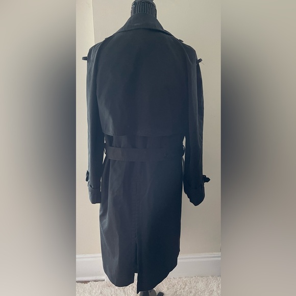 Vintage Tip Top Black Lined Trench Coat Size 36 - Picture 4 of 16